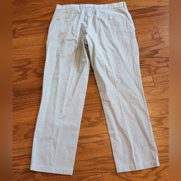 Brooks Brothers Men's Milano Cotton Seersucker Blue & White Pants Size 34x30 - Picture 3 of 8